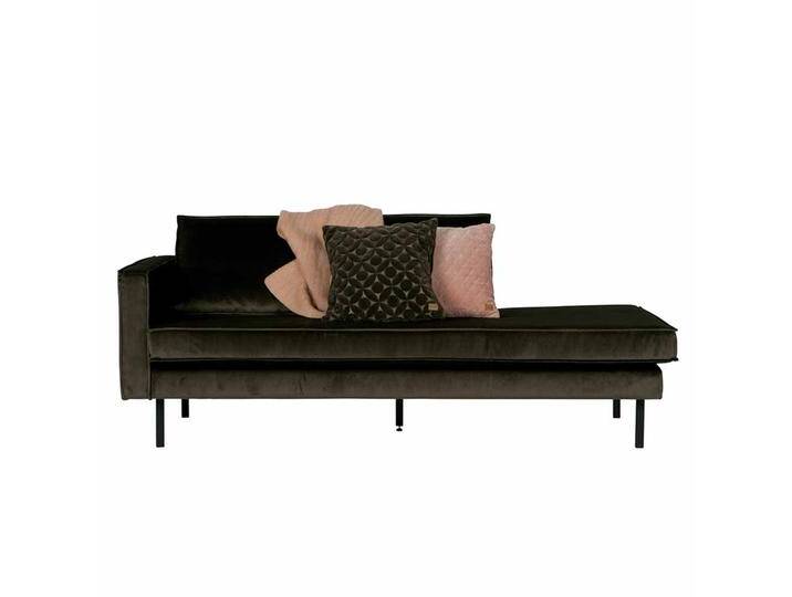 Sofa Recamiere in Dunkelgrün Samt Stoff von Basilicana