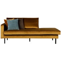 Sofa Recamiere in Honigfarben Samt Armlehne links von Basilicana