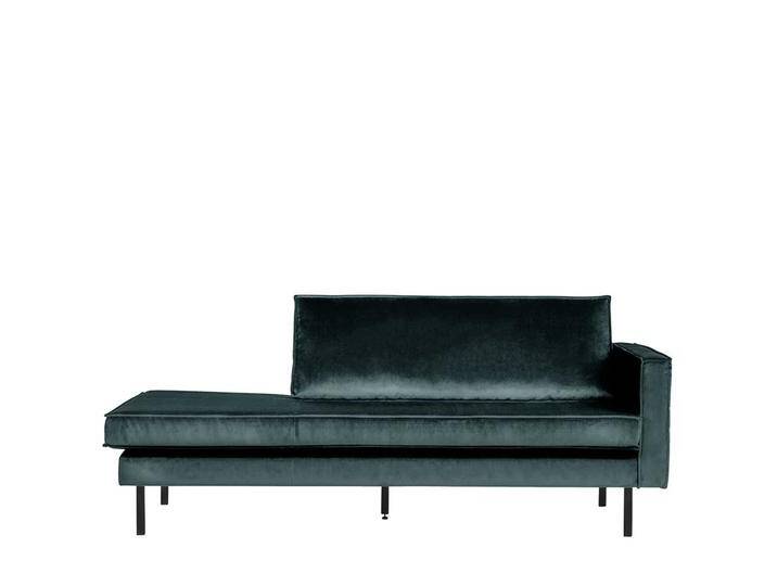 Sofa Recamiere in Petrol Samt Retro Design von Basilicana