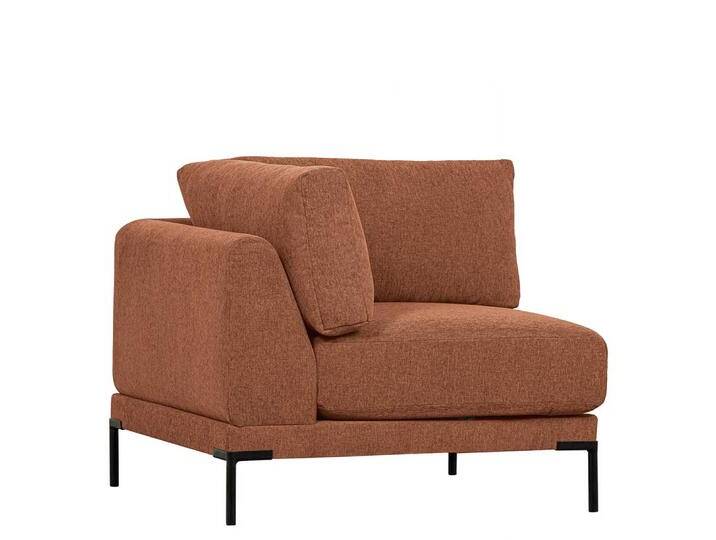 Sofaecke Modulcouch Element in Rostfarben aus Chenillegewebe von Basilicana