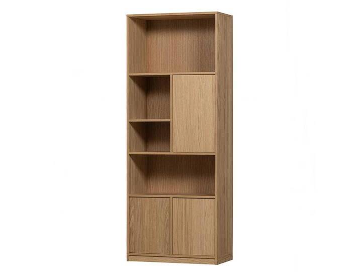 Standregal Modul mit Eiche Furnier lackiert 77x199x40 cm von Basilicana