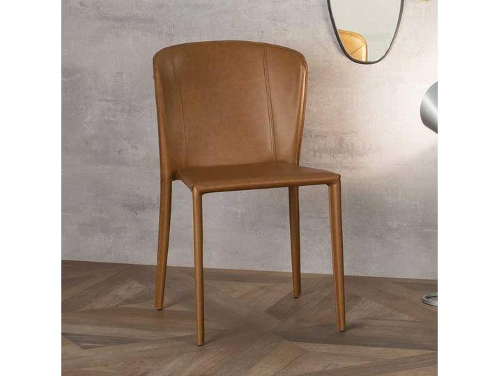 Stühle in Braun Kunstleder modern (2er Set) von Basilicana