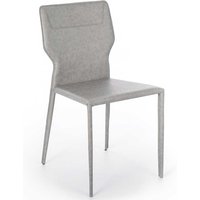 Stühle in Hellgrau Kunstleder Metallgestell (2er Set) von Basilicana