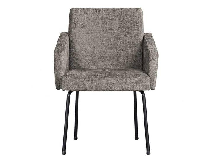 Stuhl Esszimmer mit Armlehnen in Taupe und Schwarz 61 cm breit (2er Set) von Basilicana