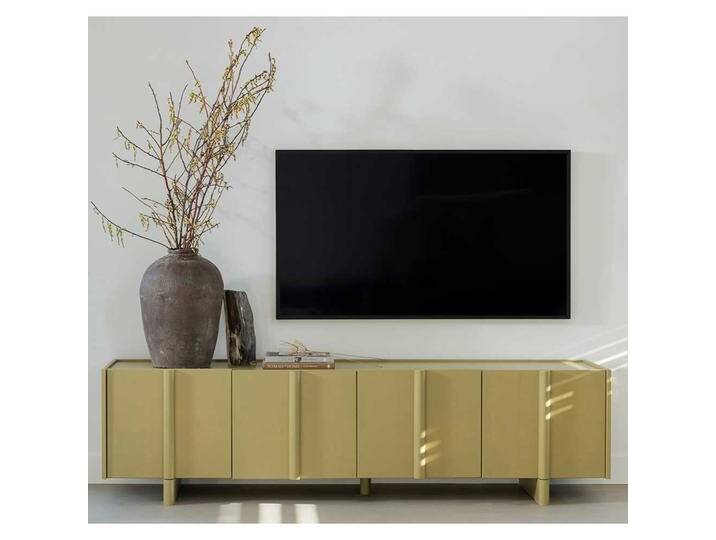 TV Bank modern 200 cm breit - 53 cm hoch Khaki von Basilicana