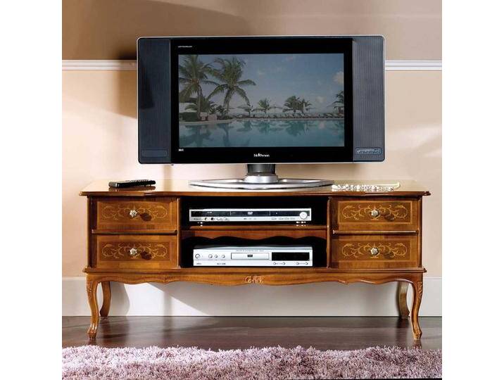 TV Kommode mit Nussbaum furniert Barock Look TV Kommode mit Nussbaum furniert Barock Look von Basilicana