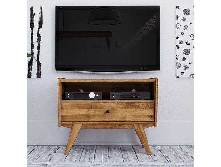 TV Möbel aus Wildeiche Massivholz 80 cm breit von Basilicana