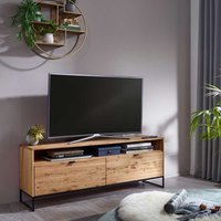 TV Möbel aus Wildeiche Massivholz & Metall modernem Design von Basilicana