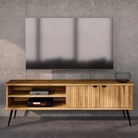 TV Sideboard Wildeiche geölt 180 cm breit Metallgriffen von Basilicana