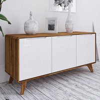 TV Sideboard in Weiß und Wildeiche modern von Basilicana