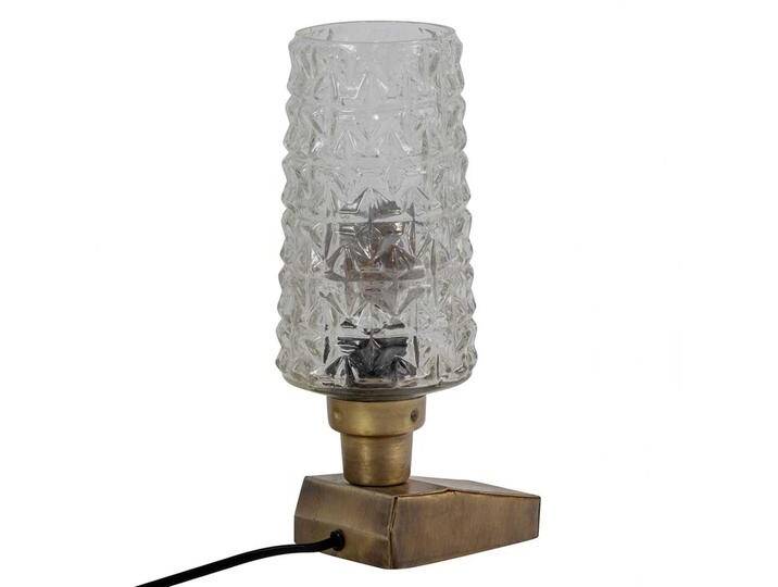 Tischlampen im Retrostil Altmessingfarben und Transparent (2er Set) von Basilicana