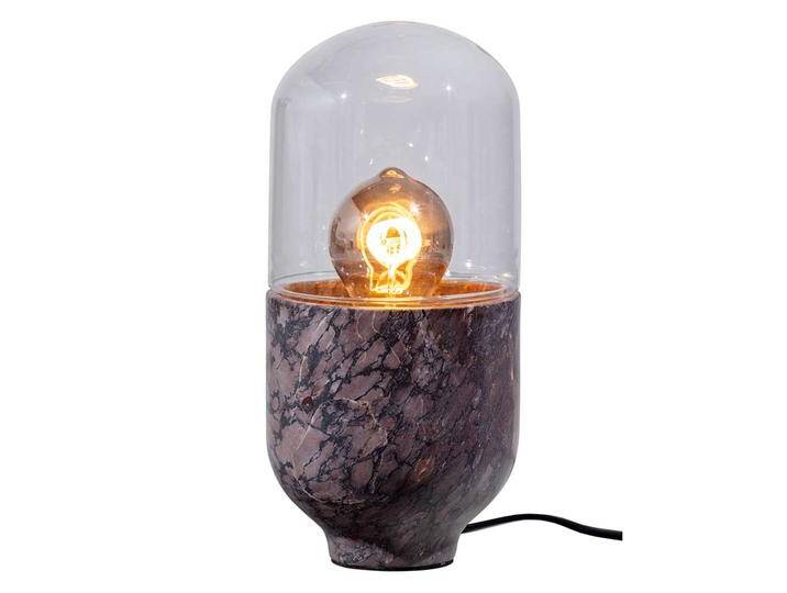 Tischlampen in Braun Grau Marmor und Glas (2er Set) von Basilicana