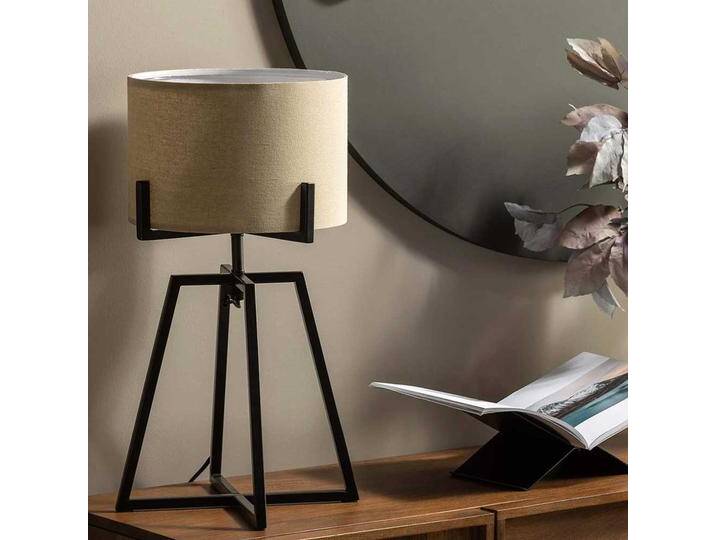 Tischleuchten Set in Beige und Schwarz Skandi Design (2er Set) von Basilicana