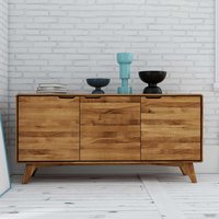 Türen Sideboard aus Wildeiche Massivholz Grifflöchern von Basilicana