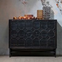 Türen Sideboard in Schwarz und Dunkelbraun Vintage Design von Basilicana