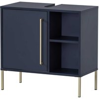 Unterbeckenschrank modern in Dunkelblau und Goldfarben 65 cm breit von Basilicana