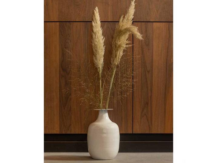 Vasen Set Metall im Skandi Design Lichtgrau (2er Set) von Basilicana