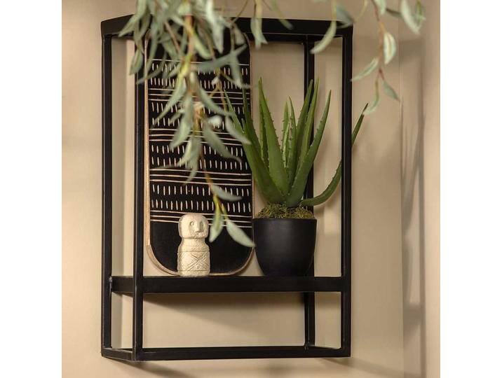 Wandhängeregale in Schwarz aus Metall modernes Design (2er Set) von Basilicana