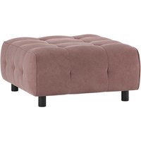 Webstoff Couch Hocker Mauve in quadratischer Form Vierfußgestell aus Holz von Basilicana