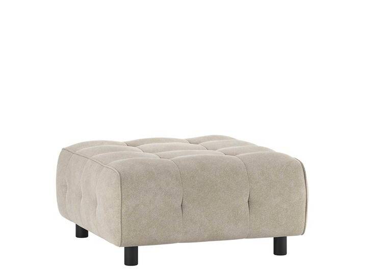 Webstoff Polsterhocker Hellgrau in quadratischer Form 90 cm breit von Basilicana