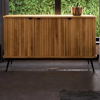 Wildeiche Sideboard modern mit Drehtüren Vierfußgestell aus Metall von Basilicana