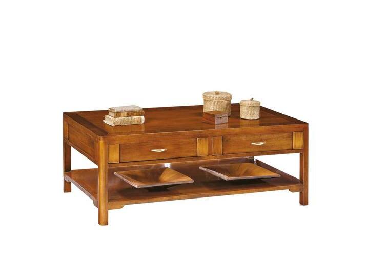 Wohnzimmer Couchtisch im italienischen Design Nussbaumfarben von Basilicana