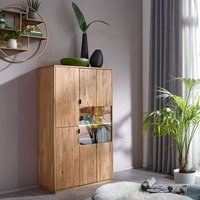 Wohnzimmer Highboard aus Wildeiche Massivholz 80 cm breit von Basilicana