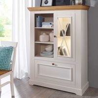 Wohnzimmer Highboard im Landhausstil Weiß und Eichefarben von Basilicana