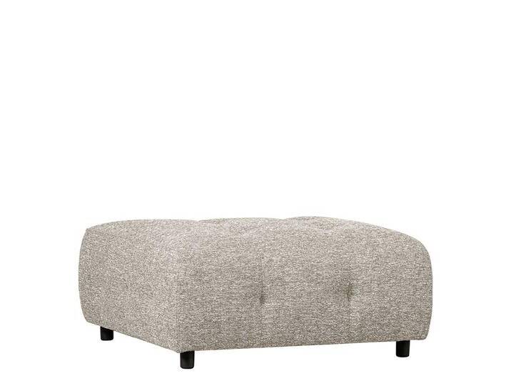 Wohnzimmer Hocker hellgrau aus Strukturstoff quadratischer Form von Basilicana