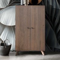 Wohnzimmer Schrank Kernbuche braun mit zwei Drehtüren 135 cm hoch von Basilicana