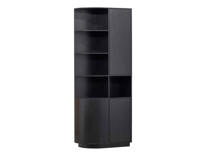 Wohnzimmer Seitenschrank schwarz in modernem Design 210 cm hoch von Basilicana