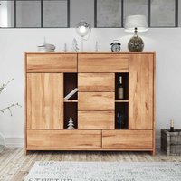 Wohnzimmer Sideboard aus Kernbuche Massivholz mit offenen Fächern von Basilicana