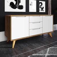 Wohnzimmer Sideboard in Weiß und Wildeiche modern von Basilicana