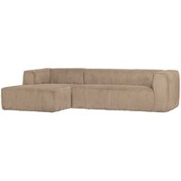 Wohnzimmer Sofa L Form in Beige Breitcord Bezug von Basilicana