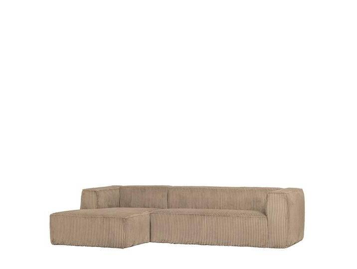 Wohnzimmer Sofa L Form in Beige Breitcord Bezug von Basilicana