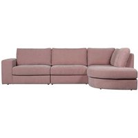 Ecksofa modern Rosa Stoff 301 cm breit 98 cm tief von Basilicana