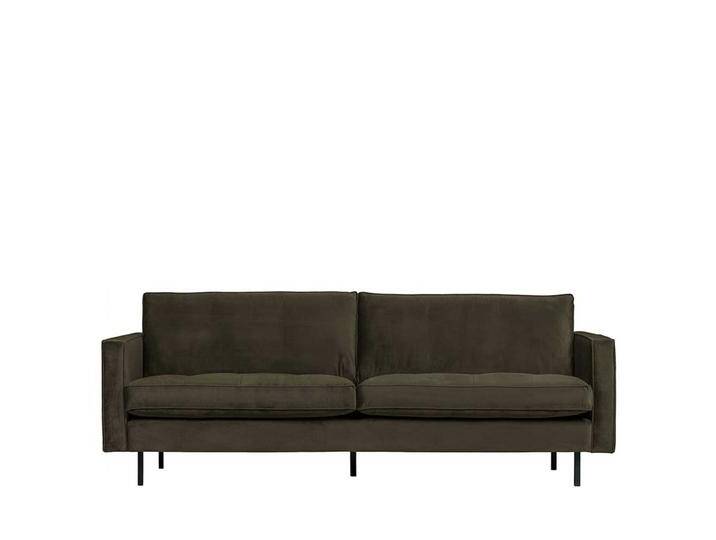 Wohnzimmercouch in Dunkelgrün Samt Retro Look von Basilicana