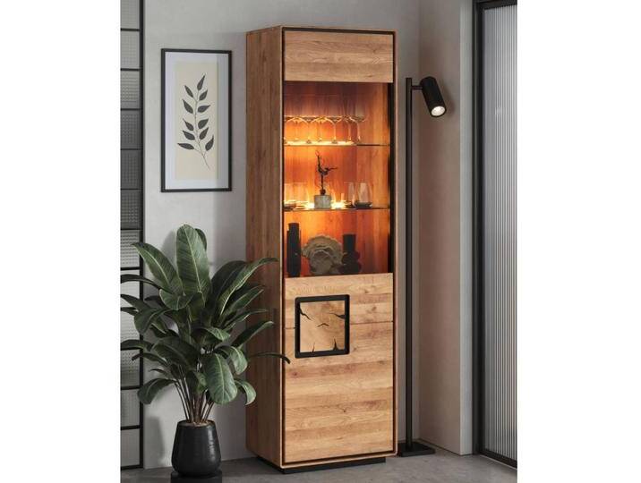 Wohnzimmervitrine Standvitrine aus Wildeiche Massivholz mit zwei Glasböden Wohnzimmervitrine Standvitrine aus Wildeiche Massivholz mit zwei Glasböden von Basilicana
