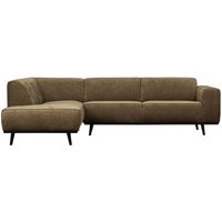 XL Ecksofa in Hellbraun & Schwarz Rippen Strukturstoff von Basilicana