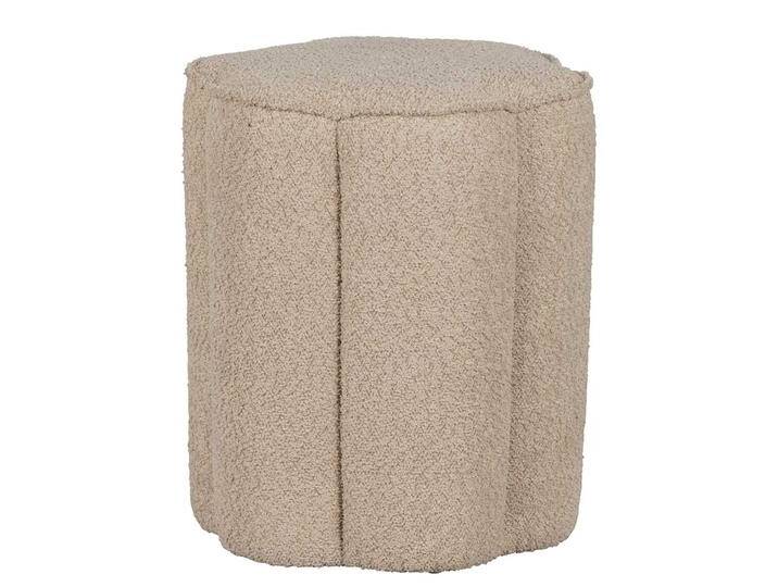 Zwei Hocker in Beige Boucle Stoff (2er Set) von Basilicana