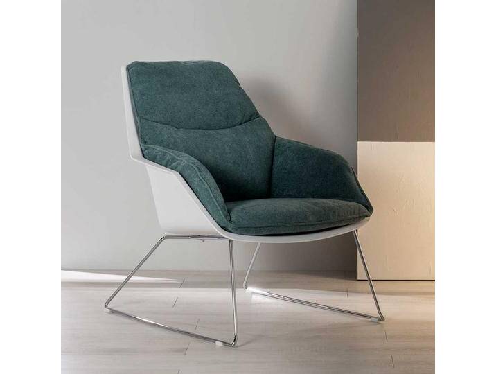 Zwei Sessel Retro Stil aus Kunststoff - Webstoff Metall (2er Set) von Basilicana
