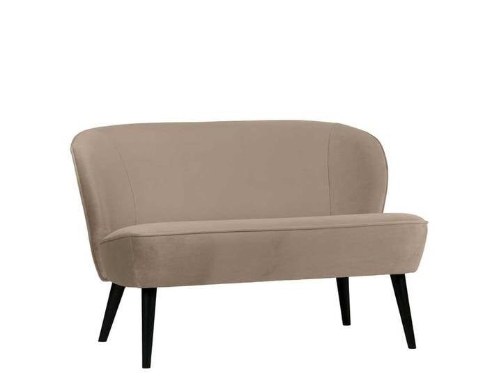 Zweiersofa in Khaki und Schwarz Vierfußgestell aus Holz von Basilicana