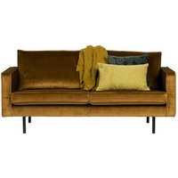 Zweisitzer Sofa im Retrostil Samt in Honigfarben von Basilicana