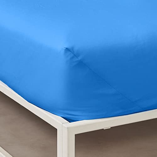 BASSETTI - Bassetti Einzelbettwäsche, Spannbettlaken für Einzelbett 90 x 200 cm | Bettlaken aus Baumwolle | 100 % Baumwolle, Made in Italy | Farbe Himmelblau - CI von Bassetti