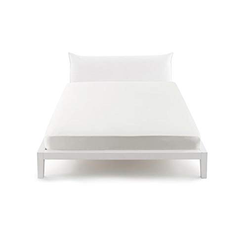 BASSETTI Pop Color Spannbettlaken, 100 % Baumwolle, mit elastischen Ecken, genäht, Doppelbett, französisches Bett (13 cm, Weiß, französisches Bett 125 x 200 cm) von Bassetti