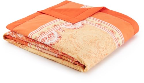 Bassetti MERGELLINA Plaid aus 100% Baumwolle in der Farbe Orange O1, Maße: 135x190 cm - 9328844 von Bassetti