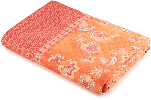 Bassetti CHIAIA Tagesdecke aus 100% Baumwolle in der Farbe Tangerine R1, Maße: 220x255 cm - 9328459 von Bassetti