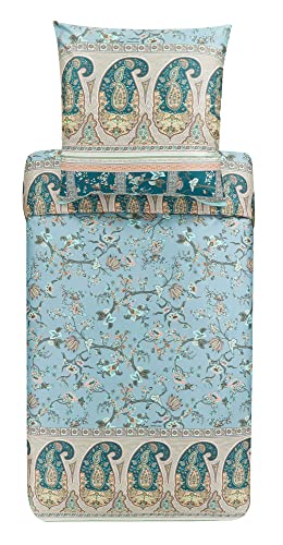 Bassetti Bettwäsche Garnitur Genova V1 aus Baumwolle Mako-Satin in der Farbe Grün 2-Teilig mit Reißverschluss, Maße: 200cm x 200cm, 80cm x 80cm, 9323465 Bassetti Bettwäsche Garnitur Genova V1 aus Baumwolle Mako-Satin in der Farbe Grün 2-Teilig mit Reißverschluss, Maße: 200cm x 200cm, 80cm x 80cm, 9323465 von Bassetti