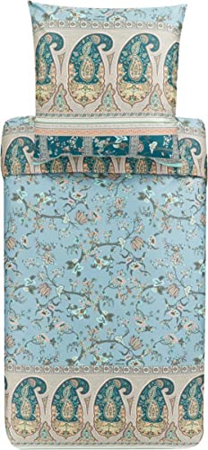Bassetti Bettwäsche Garnitur Genova V1 aus Baumwolle Mako-Satin in der Farbe Grün 2-Teilig mit Reißverschluss, Maße: 240cm x 220cm, 80cm x 80cm, 9325196 Bassetti Bettwäsche Garnitur Genova V1 aus Baumwolle Mako-Satin in der Farbe Grün 2-Teilig mit Reißverschluss, Maße: 240cm x 220cm, 80cm x 80cm, 9325196 von Bassetti