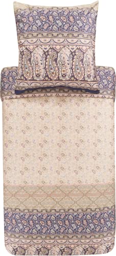 Bassetti Bettwäsche Garnitur Imperia 41 aus Baumwolle Mako-Satin in der Farbe Beige 2-Teilig mit Reißverschluss, Maße: 240cm x 220cm, 80cm x 80cm, 9325197 von Bassetti